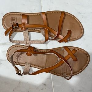 Tan Crisscross Sandals